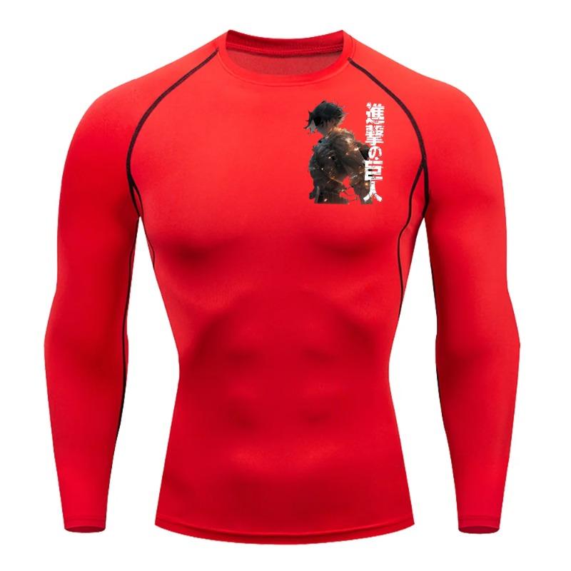 Men's Compression Shirt Eren Yeager Combat State Graphic Sports Quick Drying Gym T-shirt Fitness Sweatshirt Elastic Top T-shirt