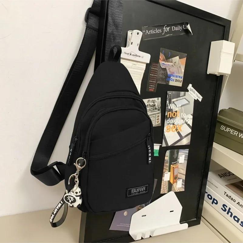 Solid color zipper Oxford product crossbody bag hot sale neutral fashion casual shoulder soft simple popular waist package