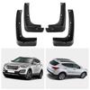 Hyundai Santa Fe Black Plastic Car Mudguard Flap Set