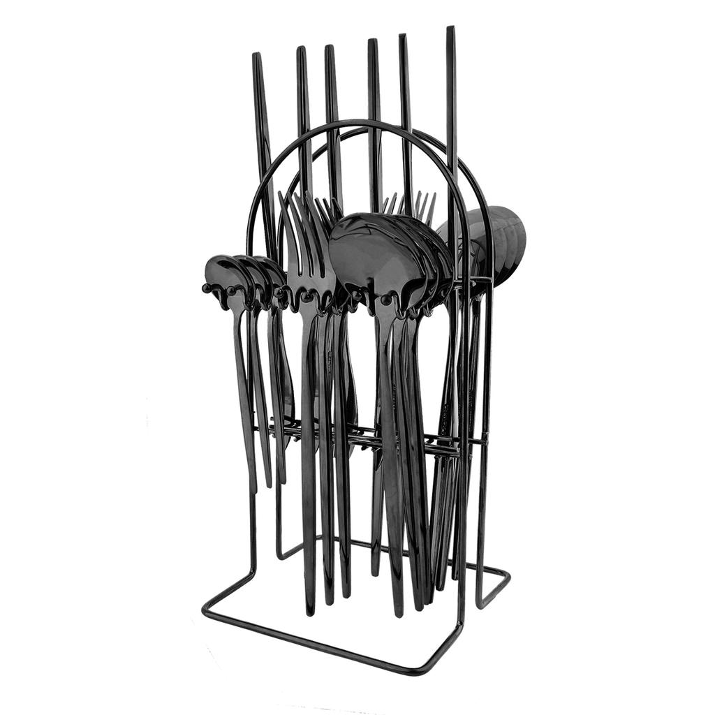 Set de tacâmuri din oțel inoxidabil Jankng Gold 24 buc. Set de tacâmuri occidentale cuțit furculiță lingură de cafea