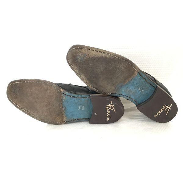 FLORIS VAN BOMMEL/Goodyear Welt Leather Wingtip Shoes/5.5G/24.5-25.0/Black/Business(USED)