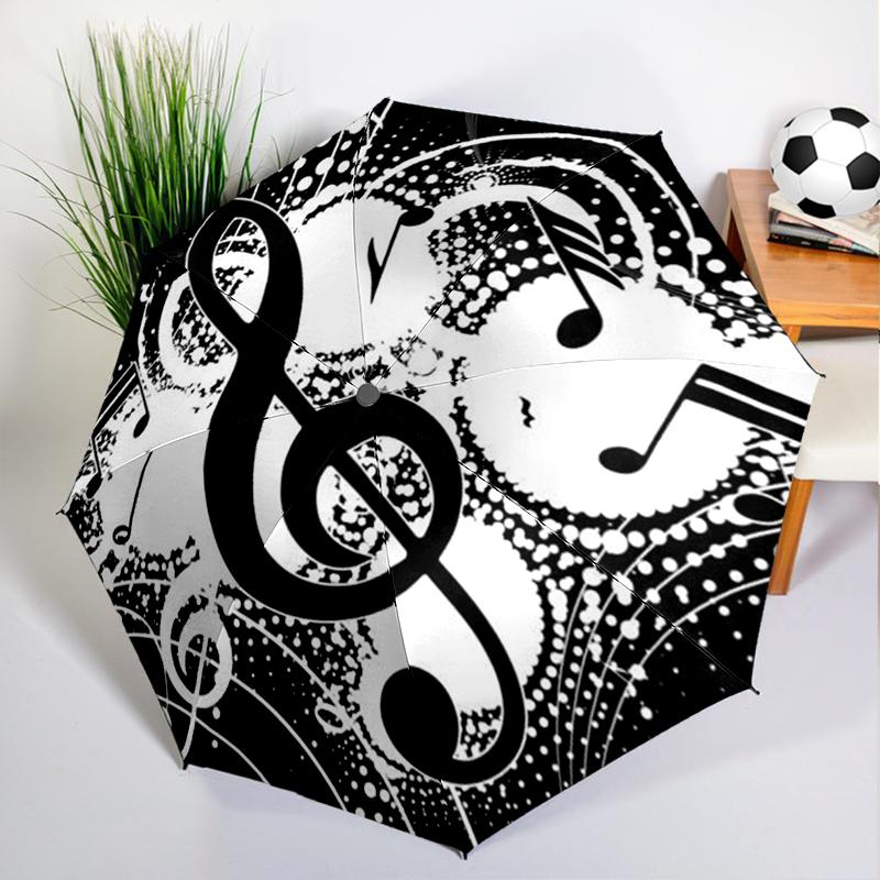 Black White Music Note Umbrella Automatic Open/close, Sturdy Iron Frame & 8-Rib Struct, Umbrella for Women & Men, Christmas Gift