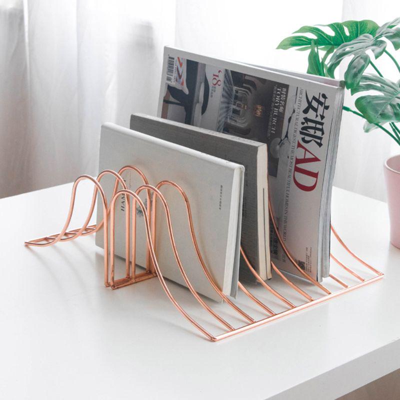 10 Fächer Aktenregal Bücherständer Buchstütze Schmiedeeisen Organizer Büro Zuhause