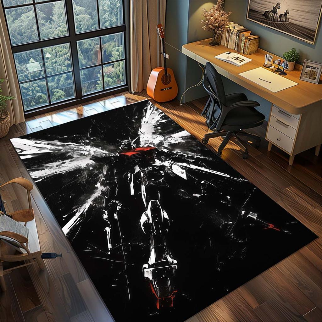 Gundam Anime Mecha Robot Rug Carpet Large Area Rug Non Slip Washable Floor Mat Gamer Room Bedroom Home Decor