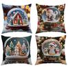 New Christmas Gift Pillow Cover Polyester Printed Holiday Decoration Living Room Sofa Cushion Cover Bedroom Pillow