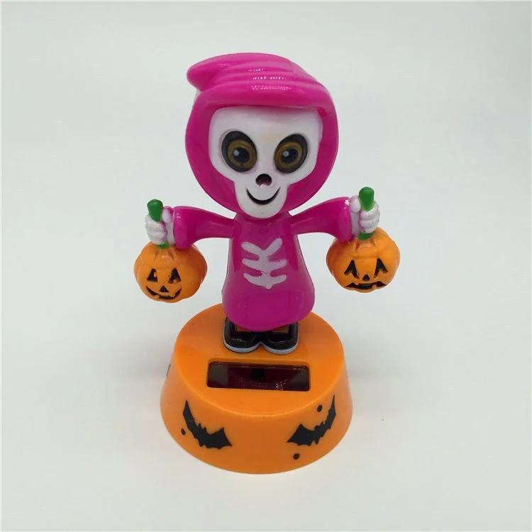 Hot Selling Halloween Solar Creative Swinging Head Doll Car Ornaments Cartoon Ornaments Gifts for Children
