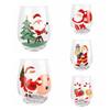 2D Print Christmas Glass Cups Transparent Santa Claus Double Walled Glass Cups Heat Insulation Wine Cups Home Decor
