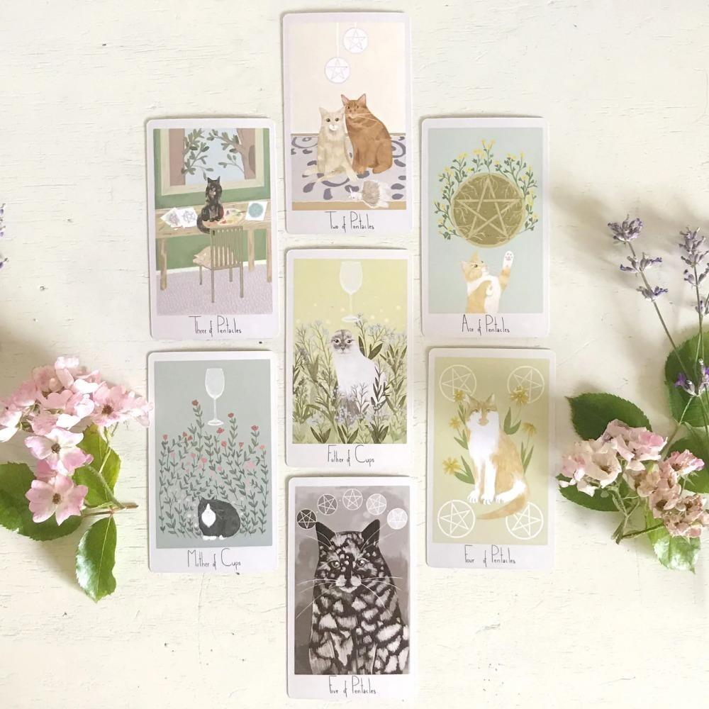 10.3*6cm Considerate Cat Tarot 78 Pcs Cards A Whimsical Cat Themed Tarot Deck Inspired By The Stories of Rescue Cats
