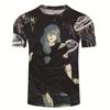 Summer Men's Casual Loose Size Graphic Jujutsu Kaisen Print Round Neck Short Sleeve T-shirt Top