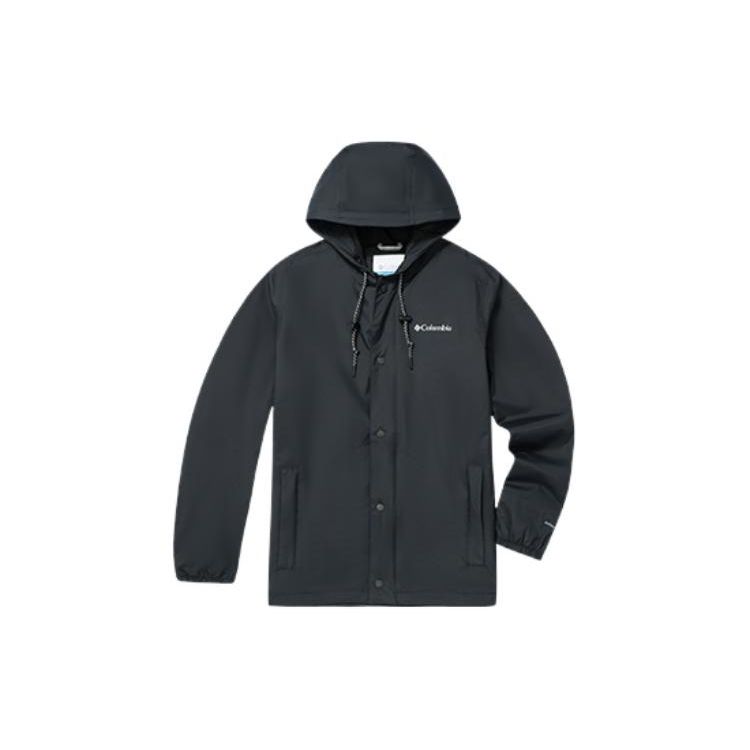 Columbia Letter Print Hooded Waterproof Lightweight Jacket Men jackets Black WE3431-010