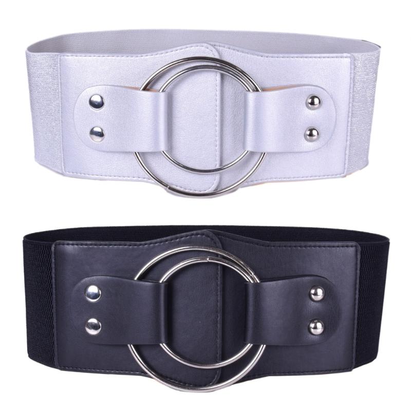 PU Leather Belt Elastic Waist Cincher for Women Girls Stylish Waistband Wide Waist Ornament for Fashionable Outfits