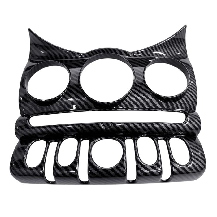 Replacement Air Conditioning Panel Frame for MINI F55 F56 F57 2014-2024, Carbon Fiber Pattern ABS Trim Cover for Dashboard Knob Area