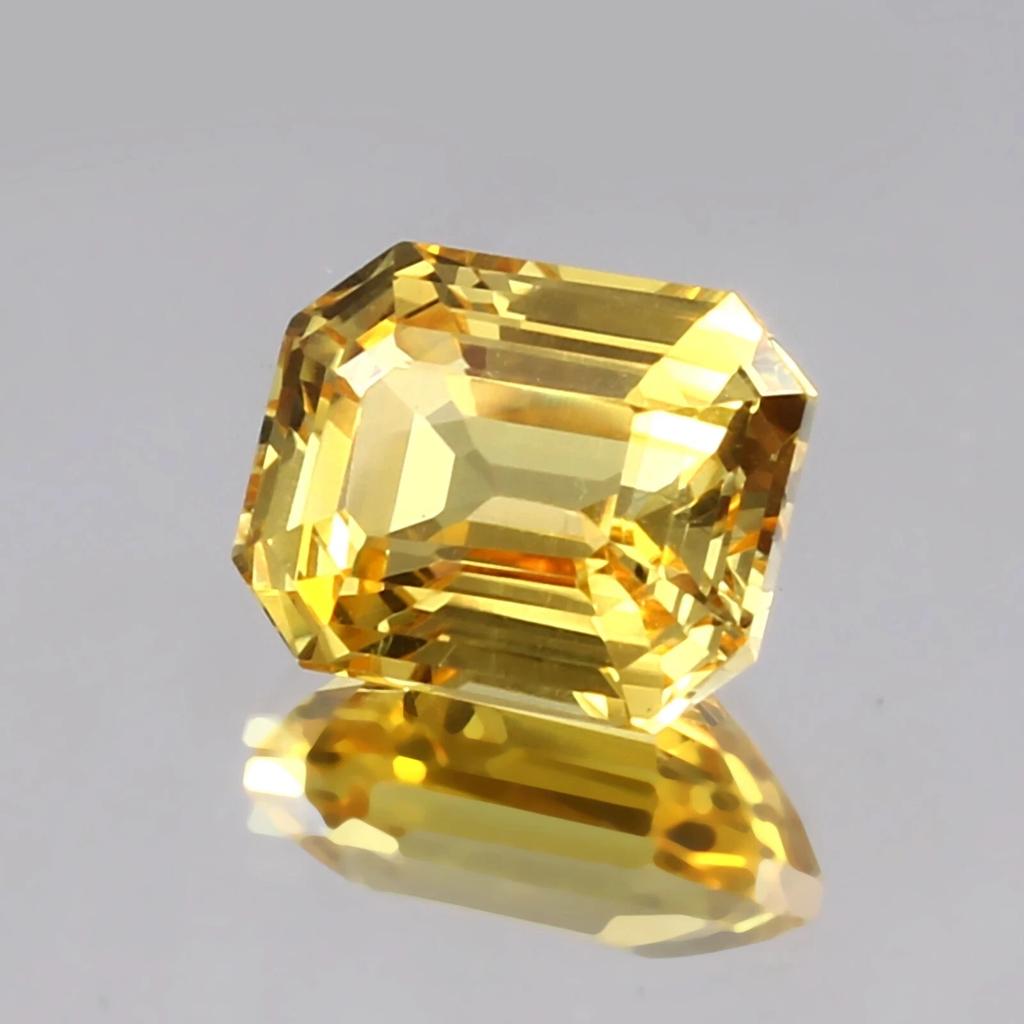 Natural Yellow Sapphire Loose Gemstone Sri Lankan 11 ct Radiant Shape September Birthday Birthstone