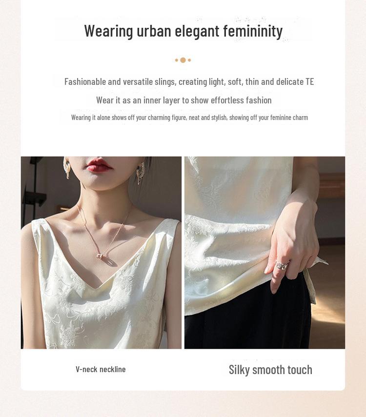 Hodvábna saténová potlačená camisole s výstrihom do V