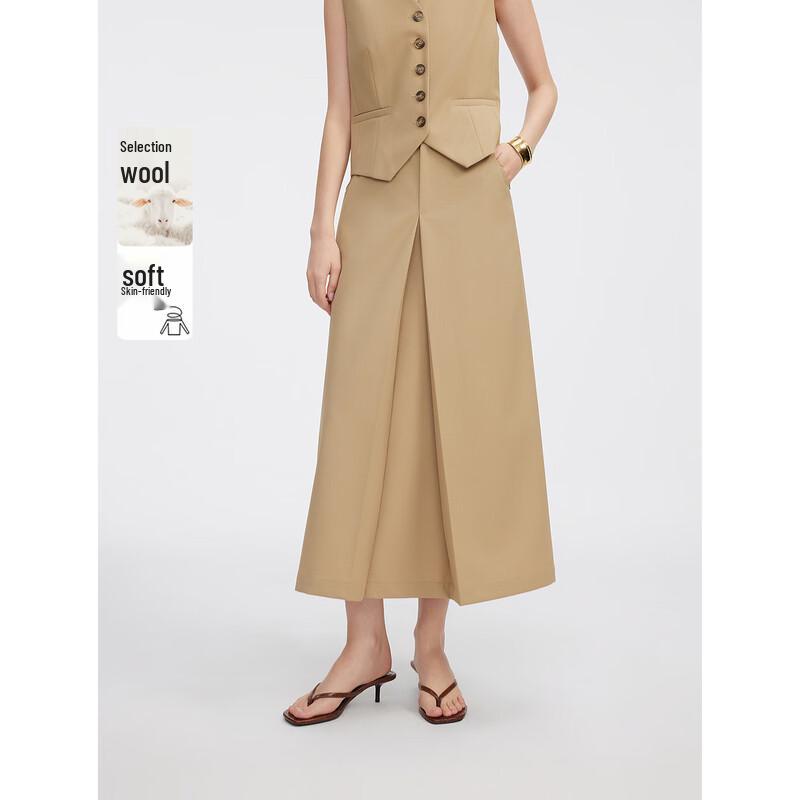 

ELLE Women s High-Waisted A-Line Suit Skirt L