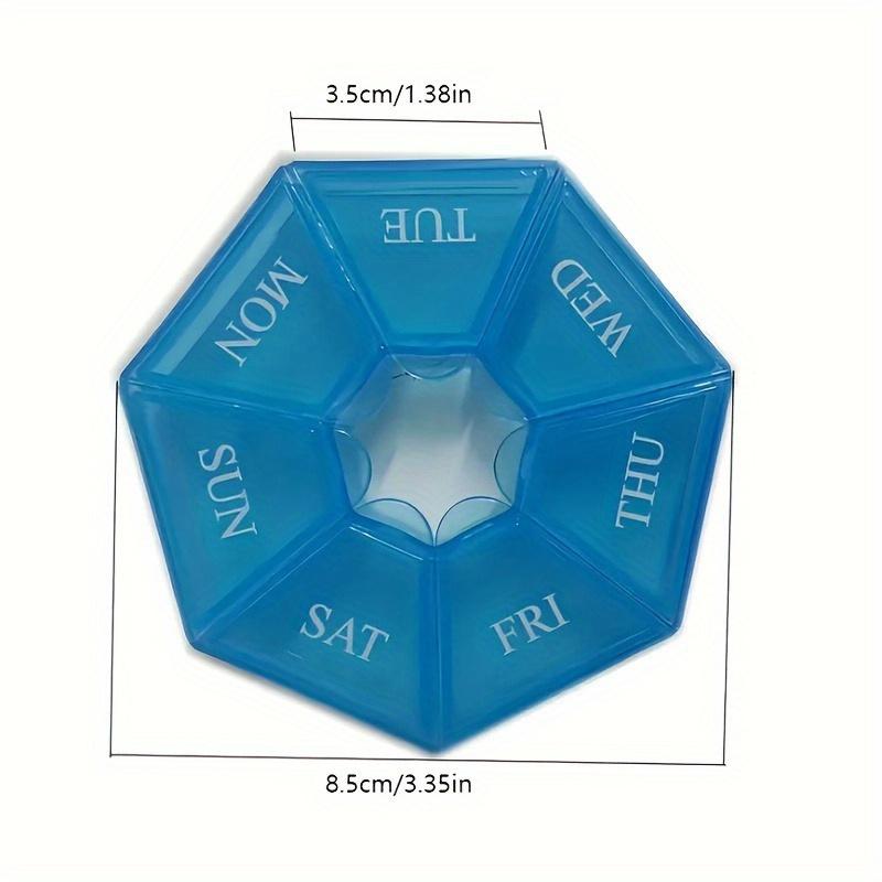 Convenient 7-Grid Pill Box Organizer with Rainbow Colors, Perfect for Weekly Medication, 3pcs
