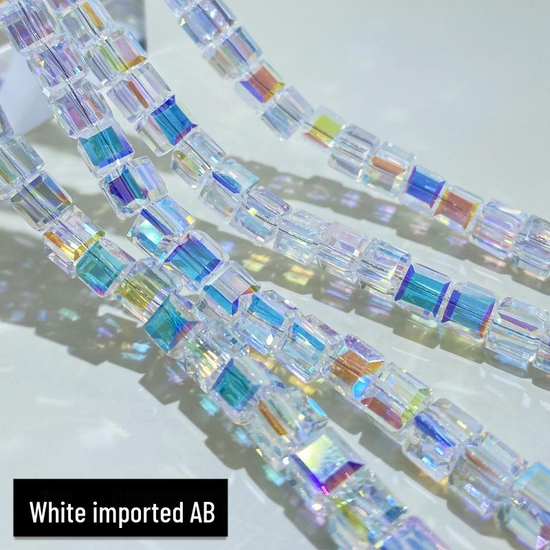 Multi-Faceted Crystal Glass Square Beads: 4/6/8mm Sugar Cubes for DIY Jewelry, Loose Beading with Holes
