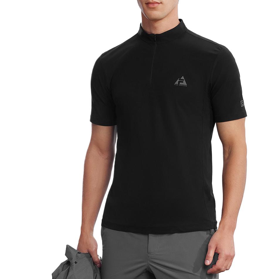 Fila Explorer Short Sleeve Solid Color Pullover T-Shirt Men Tops A11M627104F-BK