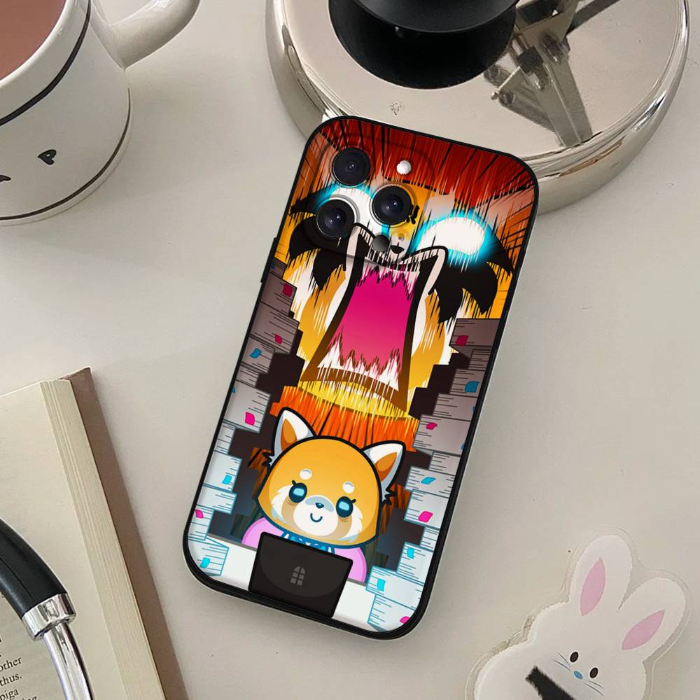 Cartoon Cute A-AggretsukoS Phone Case For IPhone 17 16 15 14 13 12 11 X XR XS Plus Pro Max Mini Soft Black Cover