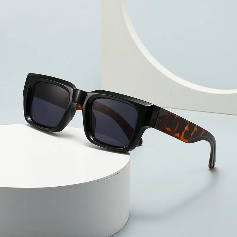 Square Sunglasses Men Punk Wide Legs Eyewear Gradient Green Gray Shades Luxurious Brand Designer Women Sun Glasses