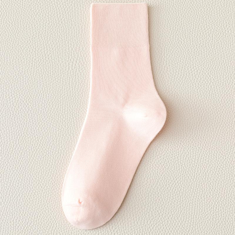 Women's Postpartum Mid-Calf Cotton Socks - Summer Style, Solid Color, Loose Cuff, Plus Size, Spring/Autumn/Summer.