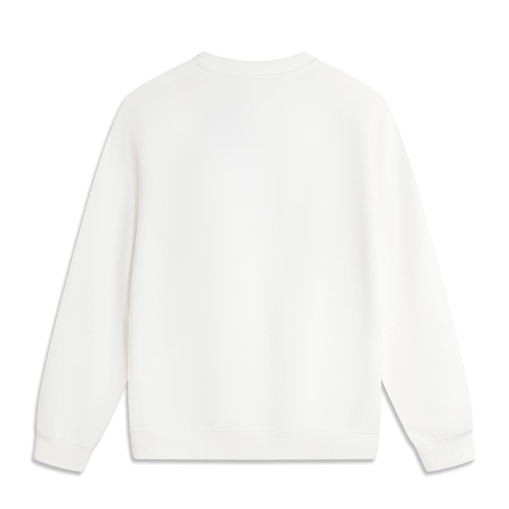 Li Ning Comfortable Casual Round Neck Sweatshirt Men Tops Off-White AWDU609-1