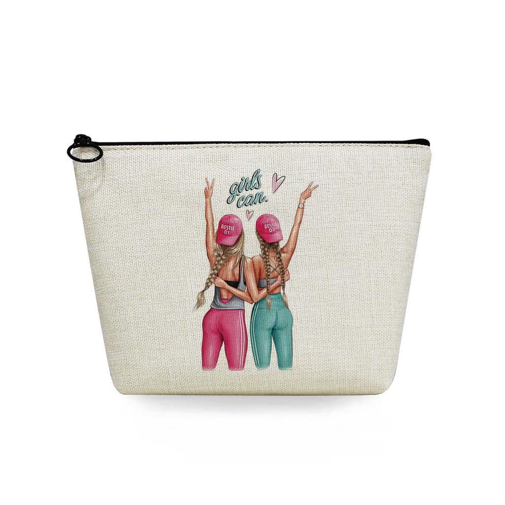 Women Sisters Print Cosmetic Bag Toiletries Organize Travel Storage Case 6726