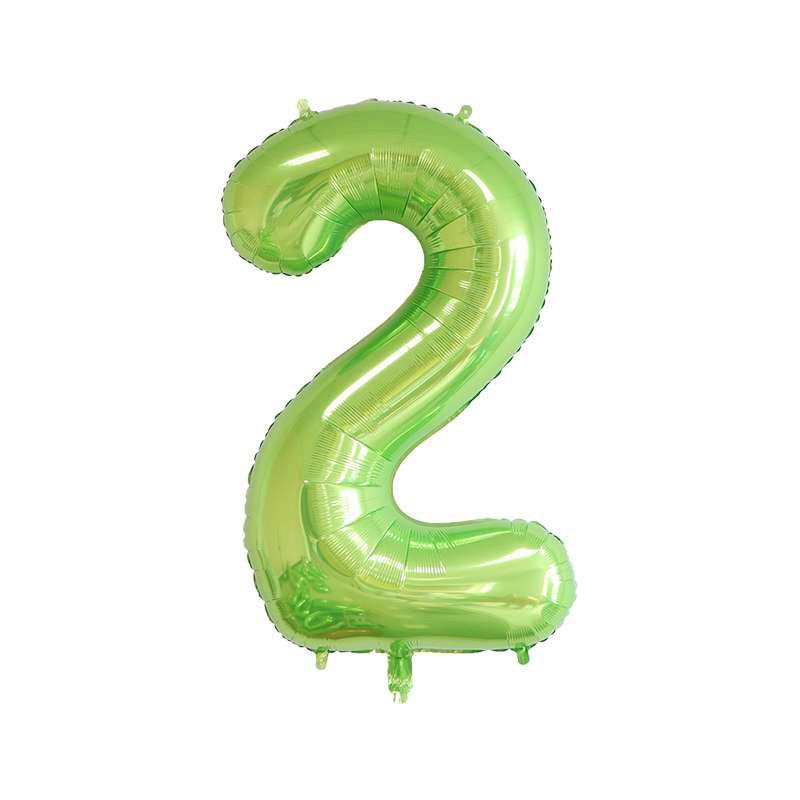 32inch Green Number Balloon Digital 0 1 2 3 4 5 6 7 8 9 Aluminum Foil Ballon for Kids Birthday Party Decoration Safari Wild One