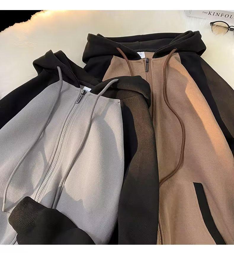 Men's Retro Loose-Fit Hooded Cardigan Jacket - Autumn 2023 Trend