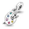 Tavolozza da Pittore con Pennelli Ciondolo Pendente Charm Pendente per Borsa Decorazione Strass Bracciale Collana Ciondolo Fai da Te Accessorio Gioiello Portachiavi Pendente