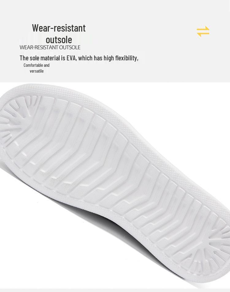 Men's Large Velcro White Low-Top Sneakers - Lightweight Casual Sports Shoes with Thick Soles