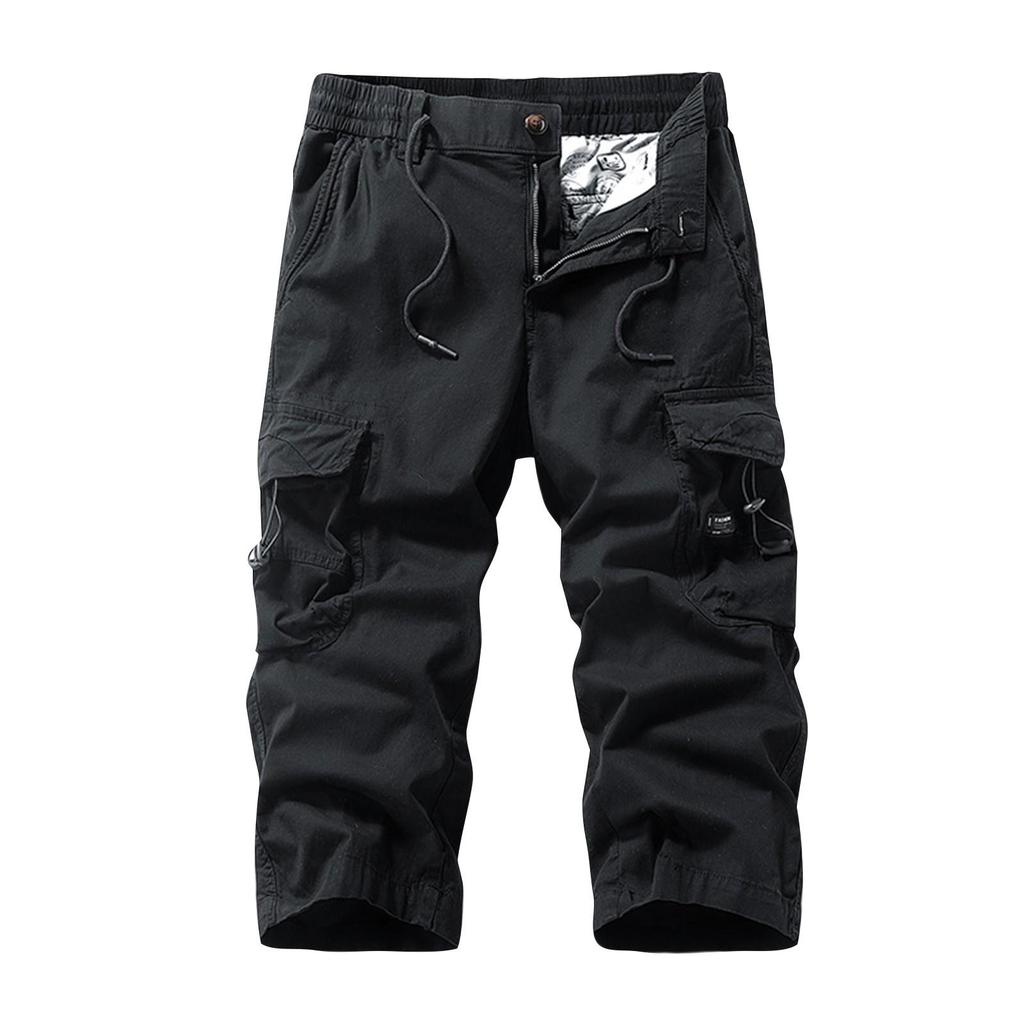 Pantalones Cortos Versátiles Casuales Funcionales de Trabajo para Hombre Rectos Holgados Multibolsillos