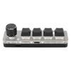 USB Mini 4-Tasten-Tastatur mit Drehknopf Blauer Schalter RGB-Hintergrundbeleuchtung Dual-Modus-Verbindung DIY Programmierbar