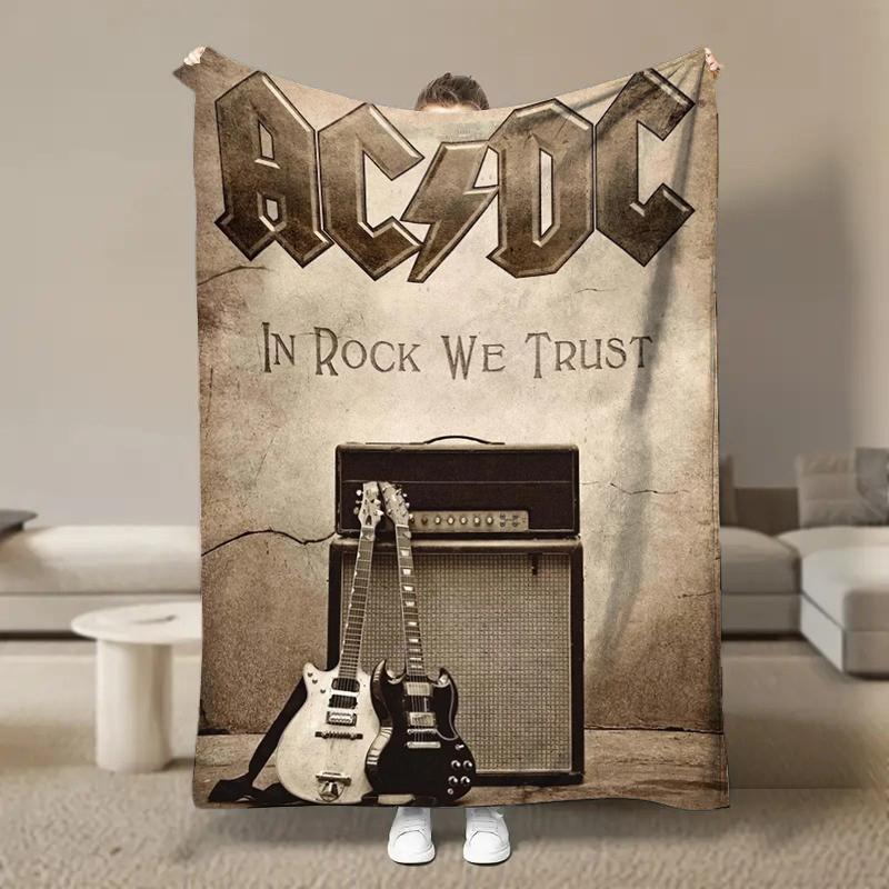 Rock Singer A-AC D-DC Band Fleece Blanket for Bed Bedroom Sofa Soft Flannel Throw Fluffy Children Adult Picnic Blanket Kids Gift