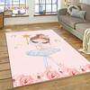 Cute Dream Ballet Girl Ballerina Fairy Cartoon Rug Carpet for Living Room Bedroom Decor,Non-slip Decoration for Sofa Doormat Kid