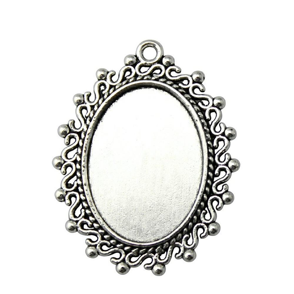 10 Stück 18x25mm Innenmaß Antik Silber Plated 31 Stile Cameo Cabochon Basis Fassungen Anhänger Halskette Zubehör