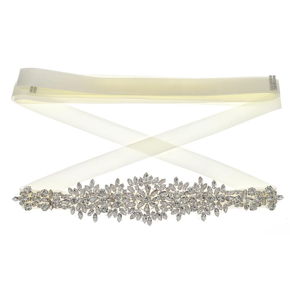 Shiny Rhinestones Wedding Dress Belt Sliver Color Crystal Bridal Belt Sash Party Woman Bride Accessories Bridesmaid Gift