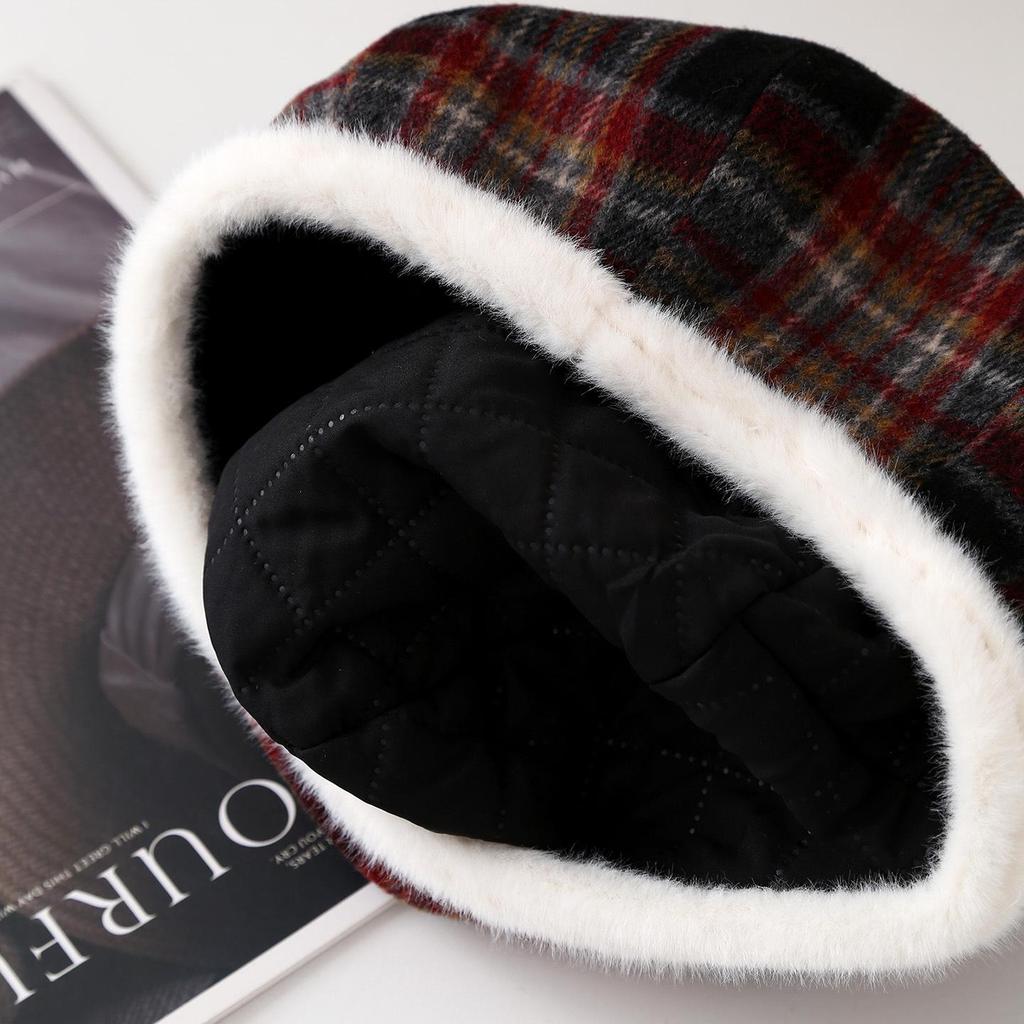 2025 Retro Karomuster Baskenmütze - Unisex Malermütze für Herbst/Winter, Warm & Modisch