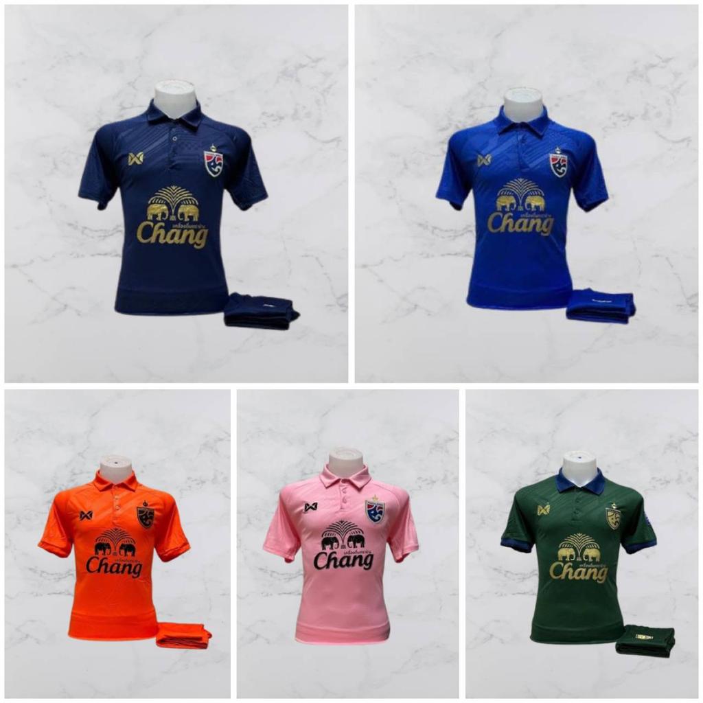 Thailand National Football Soccer Training JERSEY CHEER Fan Print Vintage Quick Dry Polo Shirt Short Sleeve Uniform Elephant Logo Men Women Unisex