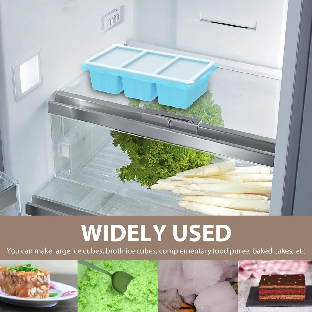 2 Stück Silikon-Gefrierfachform mit Deckel Wiederverwendbare Gefrierfach-Eiswürfelbehälter für Cocktail, Whiskey, Saft, Schokolade, Babynahrung, Eiswürfel