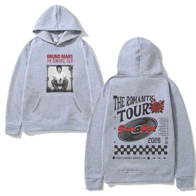 Bruno Mars The Romantic 2026 Tour Hanorac Harajuku cu Glugă pentru Toamnă/Iarnă Hanorac Casual din Fleece Hanorac Confortabil