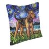 Nordic Starry Night Airedale Terrier Kissenbezug 40*40 cm Samt Haustier Hund Liebhaber Kissenbezüge Wohnzimmer Dekoration