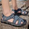 Summer Genuine Leather Men's Shoes New Plus Size Mens Sandals Fashion Casual Outdoor Beach Slippers Breathable Baotou Shoes