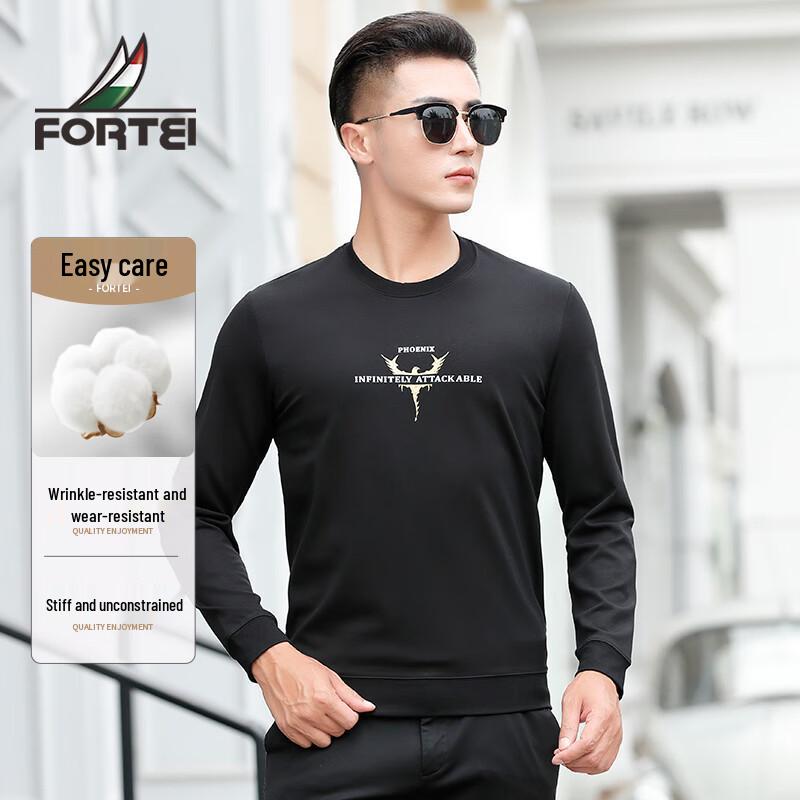 

FORTEI Men s Fall Easy-Care Long-Sleeve Crewneck Sweatshirt XL
