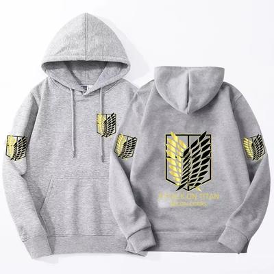 Attack On Titan Printed Men's Hoodies Animes Sweatshirt Men Women Harajuku Round Neck Fashion Streetwear Long Sleeve Sportswear