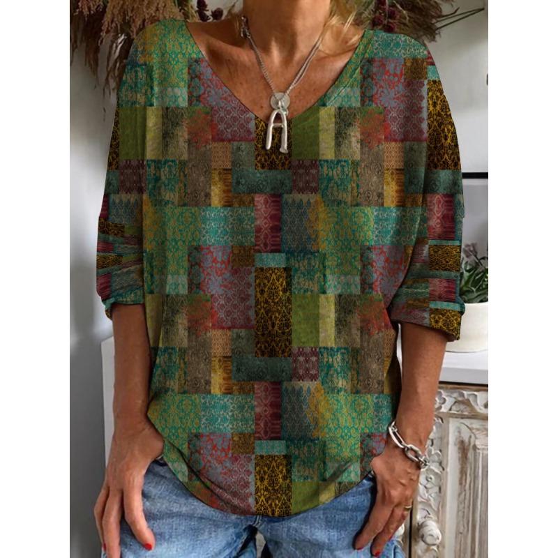 QICED Women's Fashion Casual Short Sleeve V Neck Blouses & Shirts