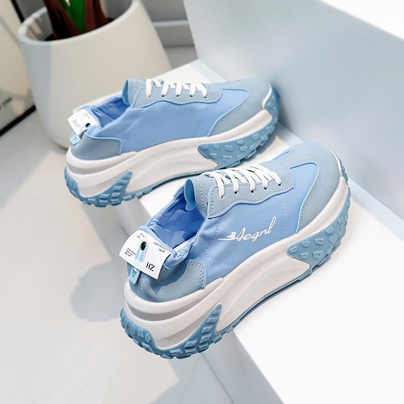 Ins Korean Version of Platform Dad Shoes 2025 Spring New Street Shot Student Running Sneakers Increase Height Casual W8858