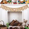 Pre-Strung Baby Girl Burlap Banner, Gender Reveal Banner for Baby Shower Party Decorations (Light Pink Heart)