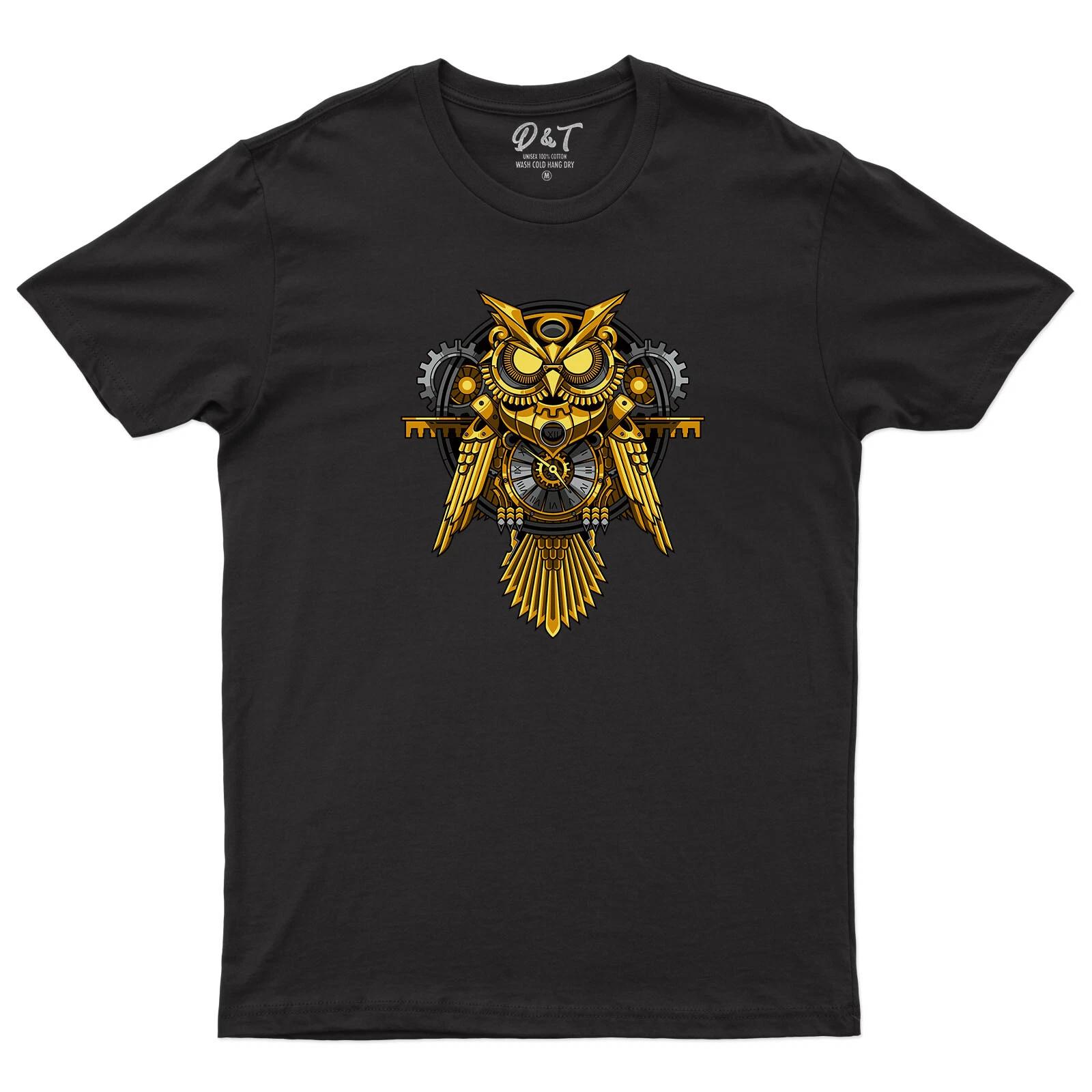 

Gold owl Mens T shirt Funny Aesthetic Designs Vintage Novelty Adults Tee Top 3XL