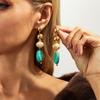 SHIXIN Vintage Resin Acrylic Geometric Pendant Earrings for Women Bohemia Round Water Droplet Drop Earrings Jewelry Accessories
